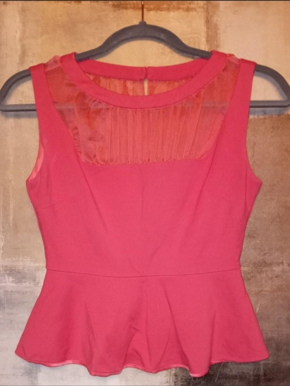 #BEBE #womens Sleeveless Sheer Peplum Blouse  Sz XS